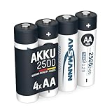 ANSMANN Akku AA 2500 mAh NiMH 1,2 V (4 Stück) - Mignon...