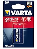 VARTA Batterien 9V Blockbatterie, 1 Stück, Longlife...