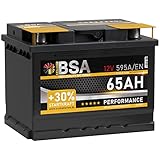 BSA Autobatterie 65Ah 12V 595A/EN +30% mehr Startkraft...