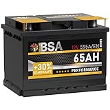 BSA Autobatterie 65Ah 12V 595A/EN +30% mehr Startkraft...