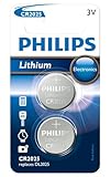 Philips Knopfzellen Batterien CR2025 2 Stück -...