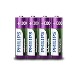 Philips Wiederaufladbare Batterien AA - 4 Stück - NiMH...