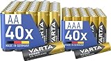 VARTA Batterien Mischpack 80 Stück, AA 40 Stück + AAA...