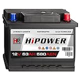 HR HiPower Autobatterie 12V 63Ah 580A/EN...