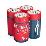 ANSMANN Batterie Alkaline Baby C LR14, 4 Stück, 1,5V,...