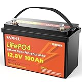 SANFOU 12V 100 Ah LiFePO4 Batterie, 1280Wh Lithium Akku...