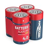 ANSMANN Batterien Mono D LR20 4 Stück 1,5V - Alkaline...