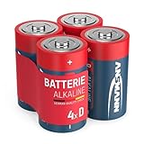 ANSMANN Alkaline Batterien Mono D LR20 1,5V, 4 Stück,...