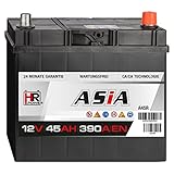 HR HiPower ASIA Autobatterie 12V 45Ah Japan Pluspol...