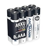 ANSMANN Akku Micro AAA, 8 Stück, 1050 mAh 1,2V NI-MH,...