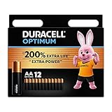 Duracell Optimum Batterien AA, 12 Stück, bis zu 200%...