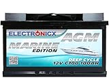 Effiziente AGM Batterie 100Ah 12V Marine Ideale...