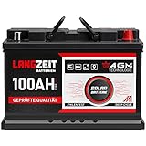 LANGZEIT AGM Batterie 100Ah 12V Solarbatterie Wohnmobil...