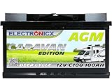 Electronicx Wohnwagen AGM Batterie 100Ah 12V - Mover...