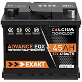 EXAKT Autobatterie 12V 45Ah Starterbatterie PKW KFZ...