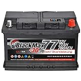 BlackMax Autobatterie 12V 77Ah 760A/EN Starterbatterie...