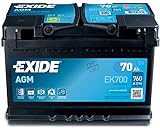 Exide 096 AGM Autobatterie, 70 Ah, AGM700 EK700