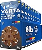 VARTA Hörgerätebatterien Typ 312 braun, Batterien 60...