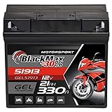 BlackMax G19 51913 Motorradbatterie GEL 12V 21Ah...