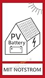 PV-Aufkleber “PV & Batterie mit Notstrom” 5er...