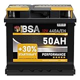 BSA Autobatterie 12V 50AH 440A/EN Starterbatterie...