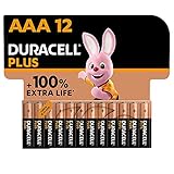 Duracell Plus Batterien AAA, 12 Stück, langlebige...