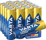 VARTA Batterien AA, Longlife Power, Alkaline, 1,5V,...