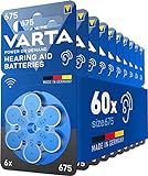 VARTA Hörgerätebatterien Typ 675 blau, Batterien 60...
