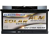 Solarbatterie 12V 100AH Electronicx Solar Edition AGM...