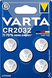 VARTA Batterien Knopfzellen CR2032, 5 Stück, Power on...