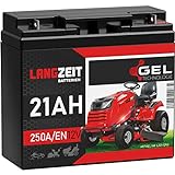 LANGZEIT Rasentraktor Batterie 12V 21Ah 250A/EN Gel...