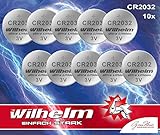 10 x Knopfzelle CR2032 Wilhelm Batterie Lithium 3V CR...