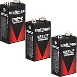 3X Kraftmax 9V Block Lithium Hochleistungs- Longlife...