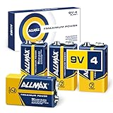 Allmax 9V Maximum Power Alkaline-Batterien (4 Stück) -...