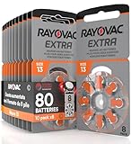 80 Batterien für Hörgeräte Rayovac Extra 13. - 10...