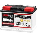 Solarbatterie 100Ah 12V Wohnmobil Boot Wohnwagen...