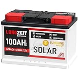 Solarbatterie 12V 100Ah Wohnmobilbatterie Bootsbatterie...